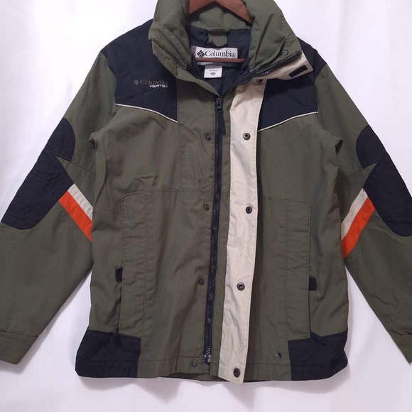 Columbia Sportswear Vertex Windbreaker Youth 14/16‎ Jacket Green Hooded Coat - Picture 6 of 12